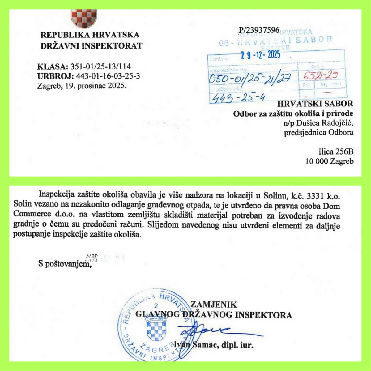 DIRH šalje Odboru za okoliš da je ''skladište građevinskog materijala - agregata'' regularno u iskrčenoj šumi