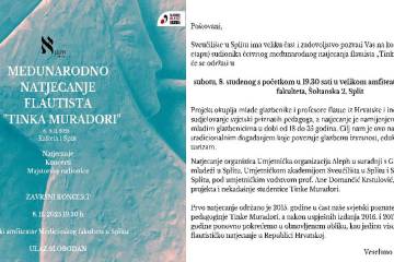 Završni koncert sudionika međunarodnog natjecanja flautista ''Tinka Muradori'' u Splitu 8. studenog 2025.